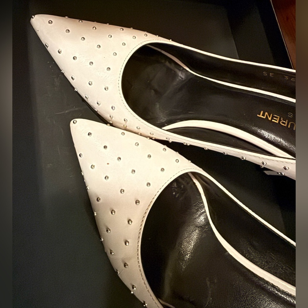 Saint Laurent Studded Leather Heels | Size 36 (6W) w/ box, papers & COA - Picture 4 of 13